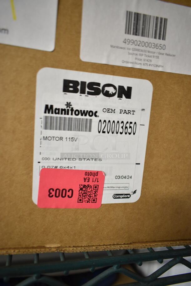 BRAND NEW SCRATCH AND DENT! Manitowoc Ice 020003650 Motor / Gear Reducer - Image 2 of 3