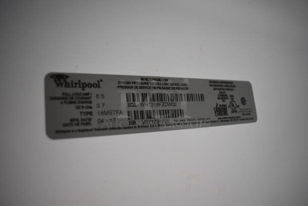 Whirlpool WRT318FZDW02 Metal Cooler Freezer Combo Unit. 115 Volts, 1 Phase. 30x31x66. Tested and Powers On But Does Not Get Cold - Image 8 of 8
