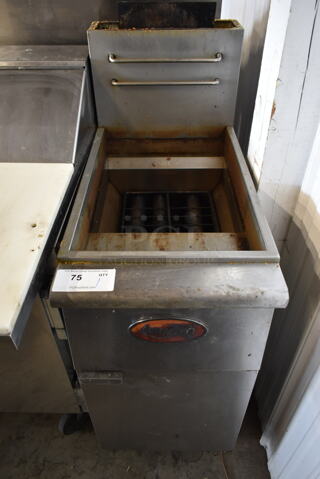 Avantco Stainless Steel Commercial Natural Gas Powered Floor Style Deep Fat Fryer.