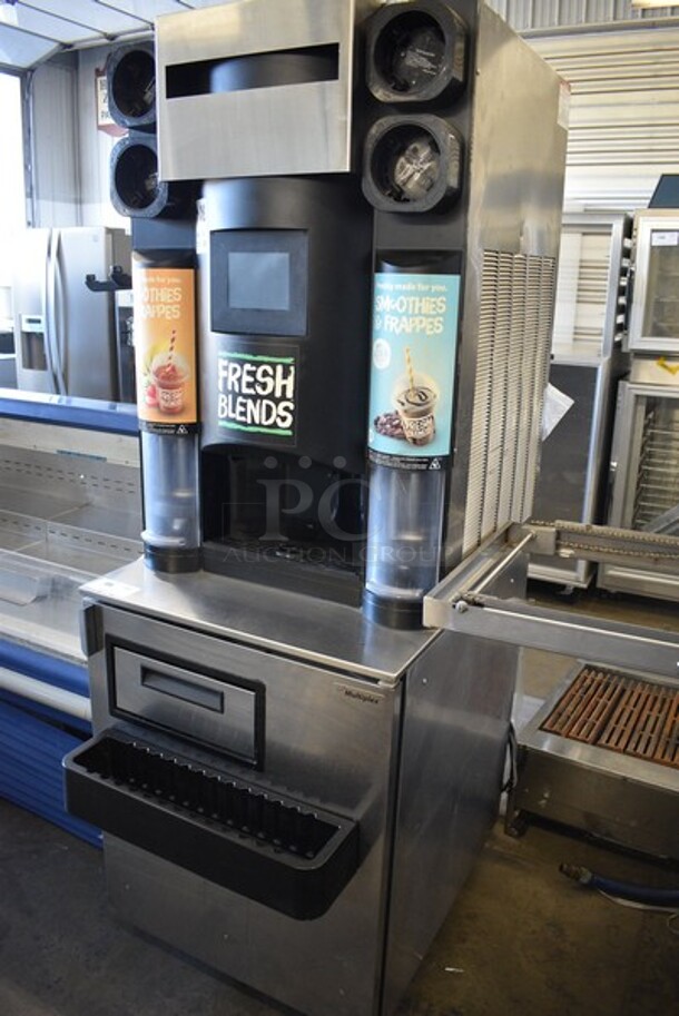 2017 Manitowoc Multiplex Model MB-8-1 Stainless Steel Commercial Blend In Cup Workstation on Single Door Undercounter Cooler on Commercial Casters. 115 Volts, 1 Phase. 26x37x75. Tested and Working! - Image 2 of 6