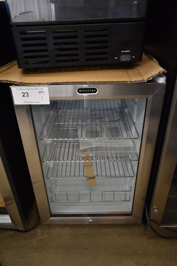 BRAND NEW SCRATCH AND DENT! Whynter BR-091WS 90-Can Beverage Refrigerator Merchandiser With Lock. 115 Volts, 1 Phase. Tested and Working! - Image 1 of 4