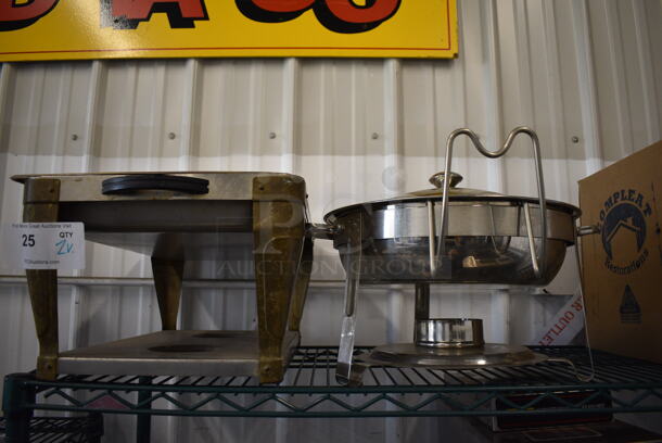 2 Various Metal Chafing Dishes. 13x24x9, 16x14x9. 2 Times Your Bid!