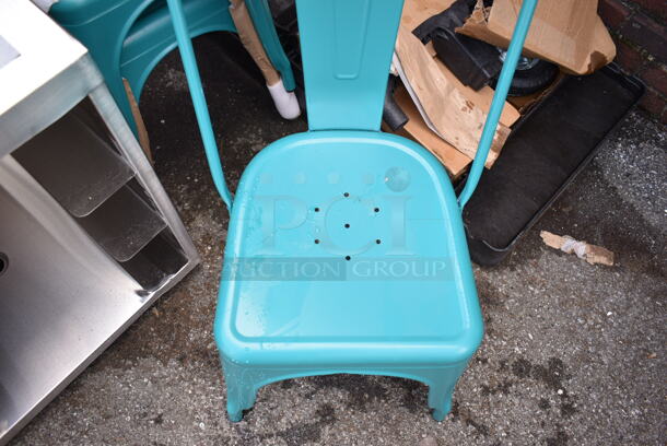 3 BRAND NEW SCRATCH AND DENT! Lancaster Table & Seating Alloy Series Blue Outdoor Cafe Chair. 3 Times Your Bid! - Image 5 of 5