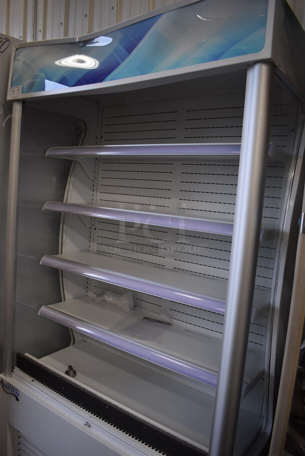 BRAND NEW SCRATCH AND DENT! Avantco WVAC-46HC 46" White Refrigerated Air Curtain Open Grab N Go Merchandiser. Left Side Glass Pane Is Missing. 45.5x25x80. Tested and Working! - Image 3 of 6