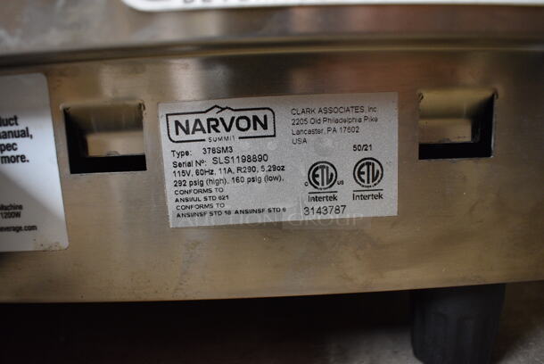 BRAND NEW! Narvon Model 378SM3 Metal Commercial Countertop 3 Hopper Slushie Machine. Each Hopper Has 3 Gallon Capacity. 120 Volts, 1 Phase. 24x20x29. Tested and Working! - Image 6 of 6