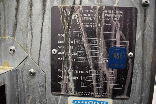 2 Turbochef NGC Stainless Steel Commercial Electric Powered Rapid Cook Oven on Stainless Steel Equipment Stand w/ Commercial Casters. 208/240 Volts, 1 Phase. 30x30x55. 2 Times Your Bid! - Image 9 of 10