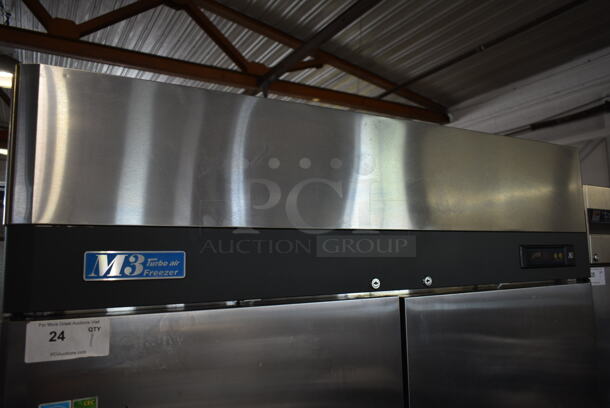 Turbo Air M3F47-2 Stainless Steel Commercial 2 Door Reach In Freezer w/ Poly Coated Racks and Commercial Casters. 115 Volts, 1 Phase. Tested and Powers On But Does Not Get Cold - Image 2 of 6