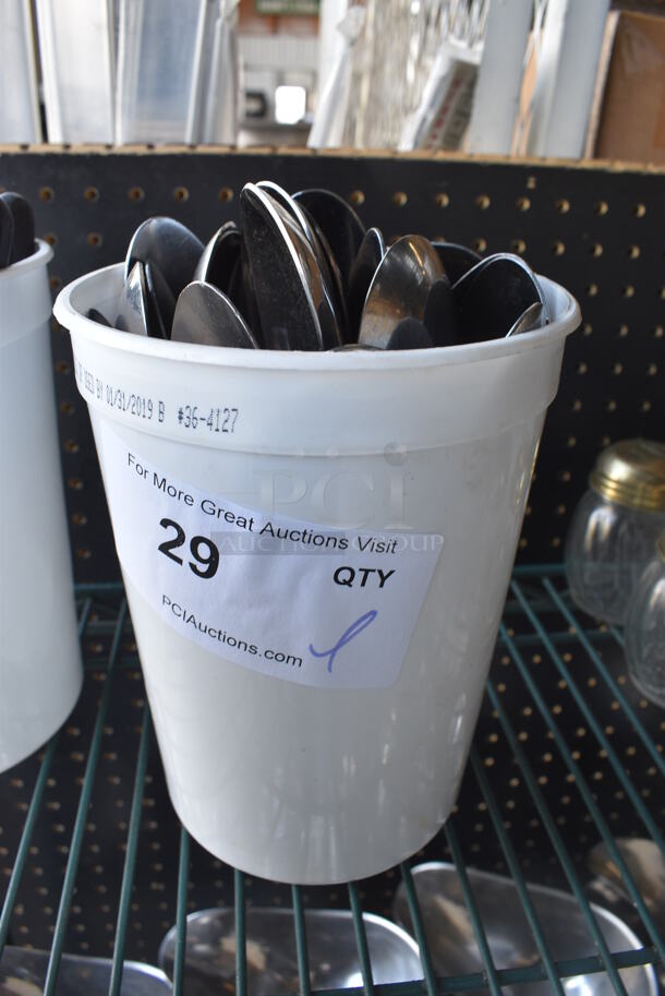 ALL ONE MONEY! Lot of Metal Spoons in Poly Bin. 8.5" - Image 3 of 3