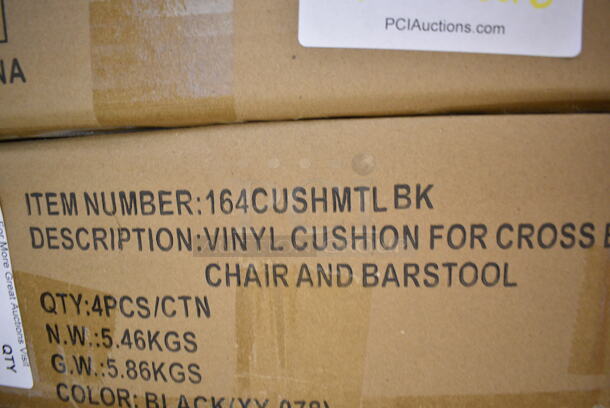 6 Boxes of 4 BRAND NEW SCRATCH AND DENT! Lancaster Table & Seating 164CUSHMTLBK 2 1/2" Black Vinyl Padded Seat for Metal Frame Seating. 6 Times Your Bid! - Image 3 of 3