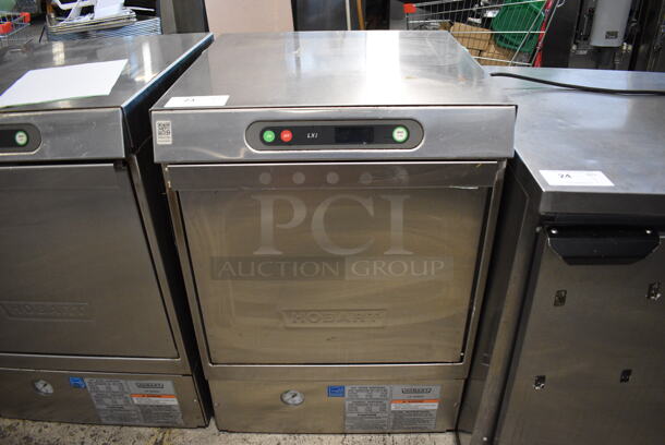 Hobart LXIH ENERGY STAR Stainless Steel Commercial Floor Style Undercounter Hi Temp High Temperature Dishwasher. 120-208-240 Volts, 1 Phase. 24x25x34 - Image 1 of 7