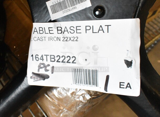 4 BRAND NEW SCRATCH AND DENT! Items Including Lancaster Table & Seating 164TB5222 5" x 22" Straight Cast Iron Table Base Plate, Avantco 178A3PCKIT4 3" Swivel Plate Casters with Mounting Hardware - 4/Set, 164TB2222 Lancaster Table & Seating 22" x 22" Cross Cast Iron Table Base Plate, 164TS1000 Lancaster Table & Seating 10" Cast Iron Table Base Spider. 4 Times Your Bid!  - Image 5 of 6