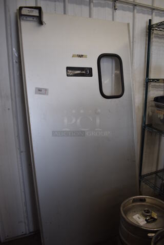 Eliason Metal Swinging Kitchen Door w/ View Through Window. 39.5x2x79