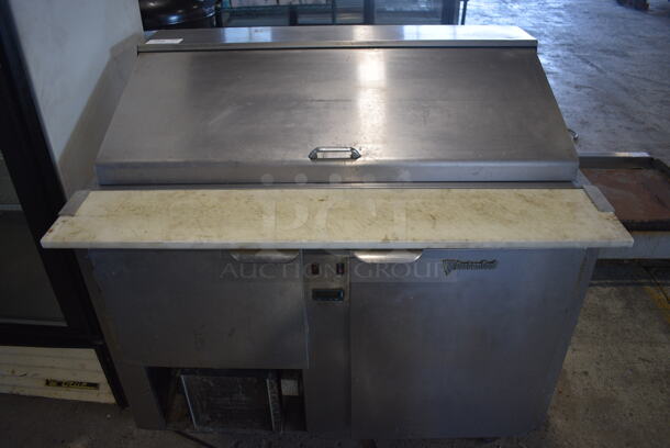 CustomCool Stainless Steel Commercial Sandwich Salad Prep Table Bain Marie Mega Top on Commercial Casters. 48x34.5x44.5. Tested and Working!