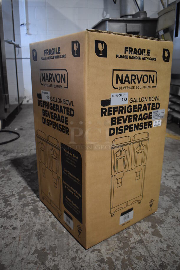 BRAND NEW IN BOX! Narvon MEGA 140S 378D10G1 Stainless Steel Commercial Single 10 Gallon Bowl Refrigerated Beverage Dispenser. 120 Volts, 1 Phase. Tested and Working! - Image 3 of 4