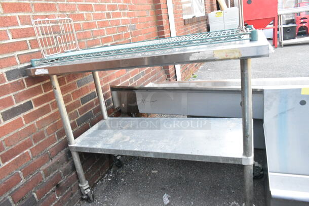 Stainless Steel Table on Commercial Casters w/ Metal Under Shelf and Contents Including Wire Shelf - Image 1 of 3
