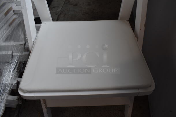 36 White Wooden Folding Dining Height Chairs. 36 Times Your Bid! - Image 5 of 6