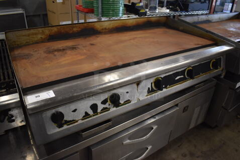 Star Ultra Max Stainless Steel Commercial Countertop Natural Gas Powered Flat Top Griddle. 60x32x17