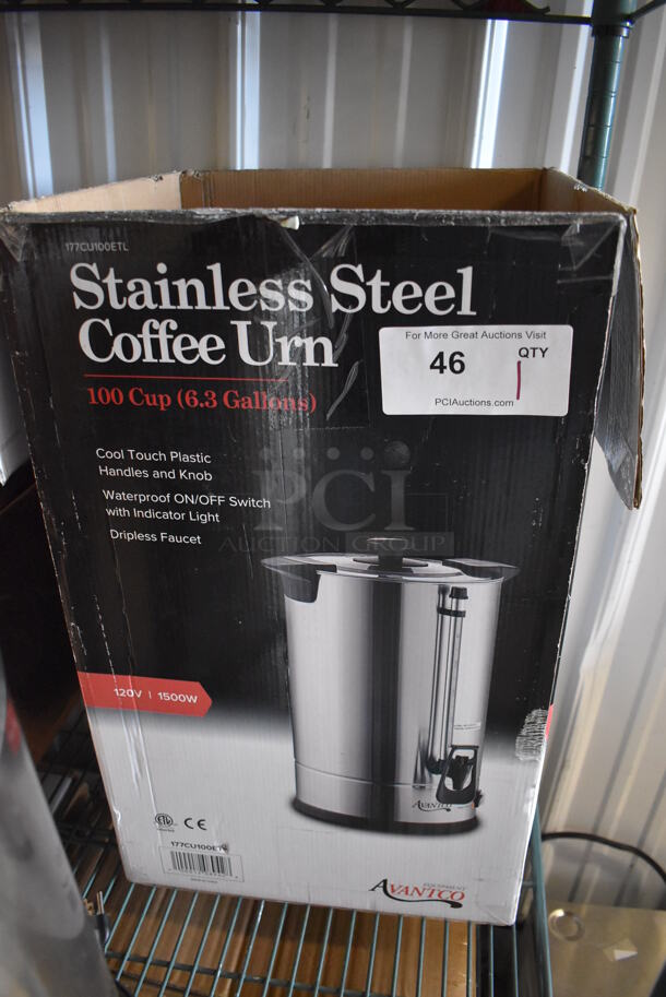 BRAND NEW SCRATCH AND DENT! Avantco 177CU100ETL Stainless Steel Commercial Countertop Coffee Urn. 120 Volts, 1 Phase. 14x14x20 - Image 5 of 5