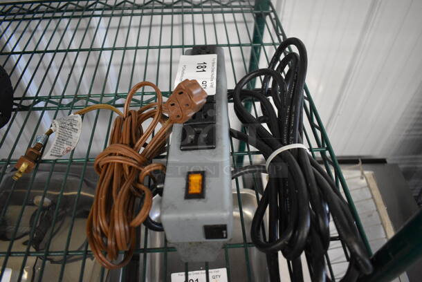 2 Items; Power Strip and Extension Cord. 2 Times Your Bid!