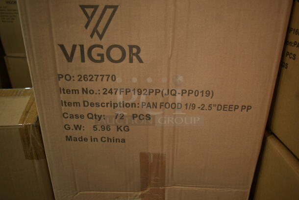 2 Boxes of 72 BRAND NEW IN BOX! Vigor 247FP192PP 1/9 Size 2 1/2" Deep Translucent Polypropylene Food Pan. Missing 24. 2 Times Your Bid! - Image 3 of 4