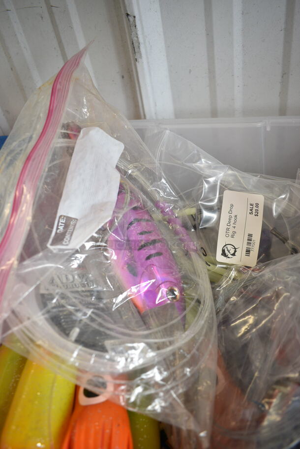 ALL ONE MONEY! Bin of Various Items Including Fishing Line and Fishing Lures - Image 4 of 8