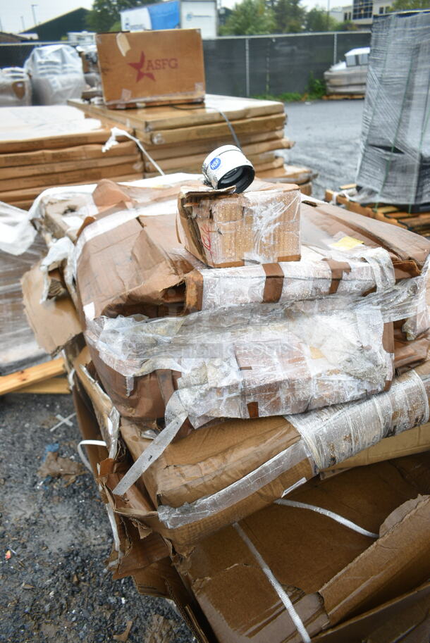 3 BRAND NEW SCRATCH AND DENT! Items Including Main Street Equipment 541400036 Drain Valve for Floor Fryers, Black Trash Bags. 3 Times Your Bid! May Be Missing Pieces.  - Image 1 of 5
