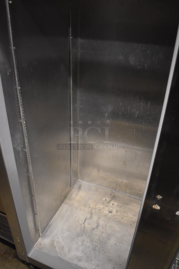 Continental 2FE Stainless Steel Commercial 2 Door Reach In Freezer on Commercial Casters. Missing Doors. 115 Volts, 1 Phase. 57x34x82. Tested and Does Not Power On - Image 6 of 6