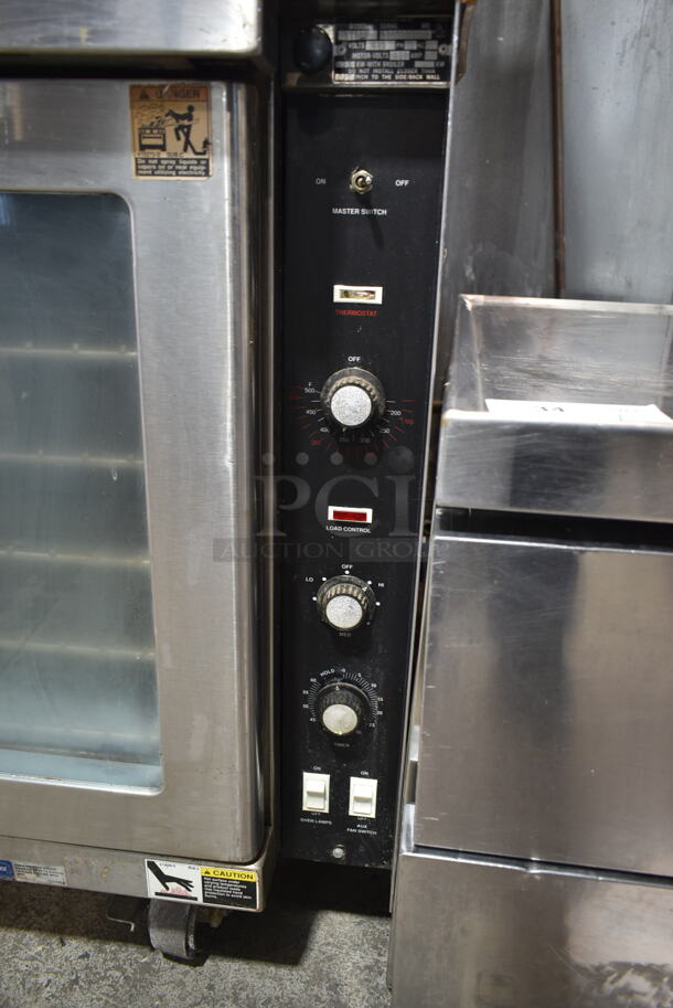2 Vulcan ET88T Stainless Steel Commercial Electric Powered Full Size Convection Oven w/ View Through Doors, Metal Oven Racks and Thermostatic Controls on Commercial Casters. 480 Volts, 3 Phase. 2 Times Your Bid! - Image 5 of 8
