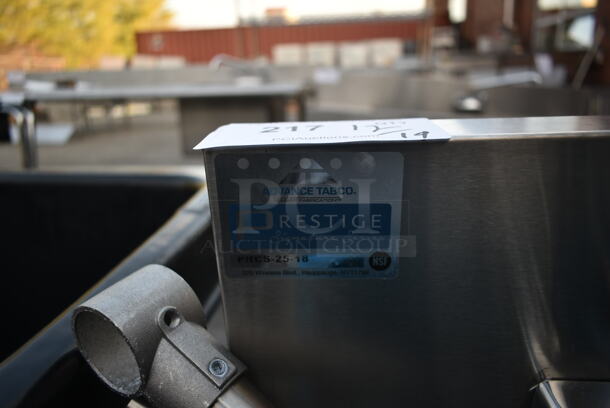 BRAND NEW SCRATCH AND DENT! Advance Tabco PRCS-25-18 Stainless Steel Commercial Single Bay Sink w/ Faucet, Handles and Water Rinsing Bin. - Image 5 of 6
