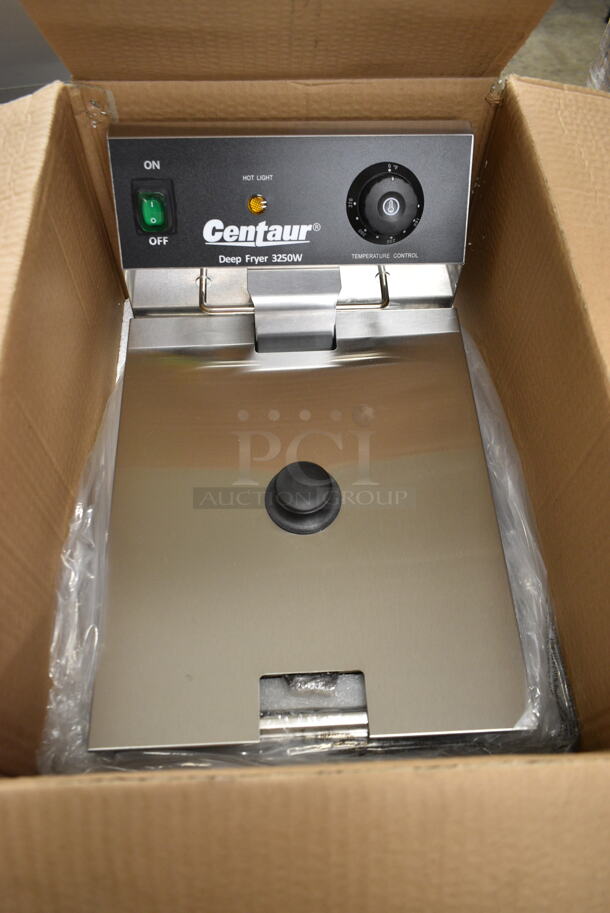 BRAND NEW! Centaur CEN-FRY16 Stainless Steel Commercial Countertop Electric Powered Deep Fat Fryer w/ Metal Fry Basket and Lid. 208-240 Volts. - Image 2 of 5