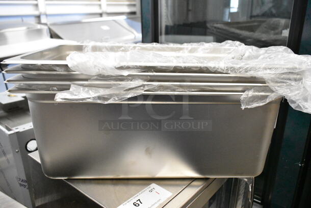 4 BRAND NEW SCRATCH AND DENT! Choice 4070089 Full Size 8" Deep Anti-Jam Stainless Steel Steam Table / Hotel Pan - 22 Gauge. 4 Times Your Bid!  - Image 3 of 4