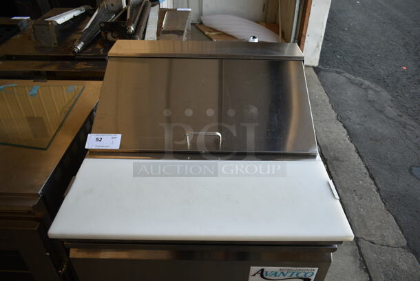 Avantco 178SSPT27HC Stainless Steel Commercial Sandwich Salad Prep Table Bain Marie Mega Top on Commercial Casters. 115 Volts, 1 Phase. Tested and Working! - Image 2 of 6