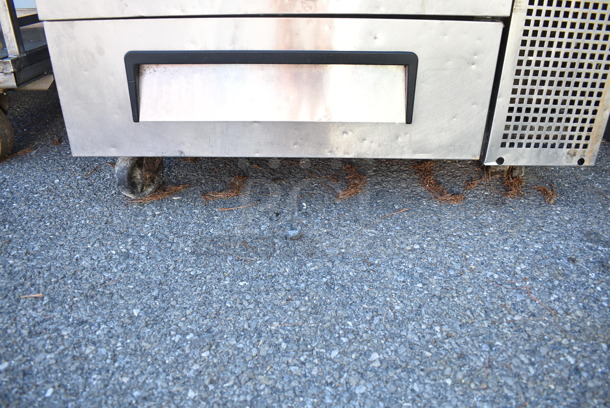 Rankin Delux GR-48 Stainless Steel Commercial Countertop Natural Gas Powered Flat Top Griddle on Turbo Air TCBE-36SDR 2 Drawer Chef Base. 115 Volts, 1 Phase. Cannot Test Due To Cut Power Cord - Image 3 of 8