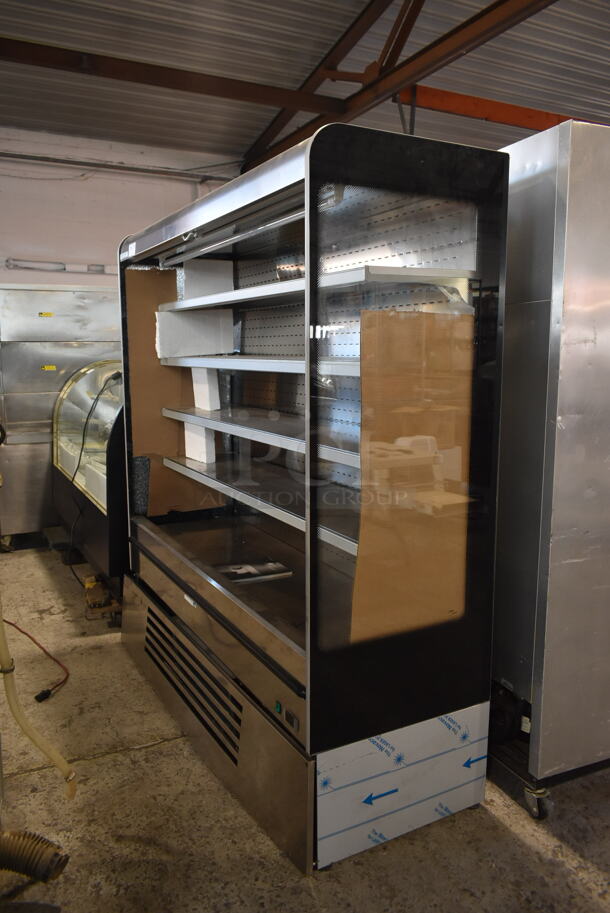 2021 Cosmo SILVER Stainless Steel Commercial Open Grab N Go Merchandiser. See Pictures For Side Panel Glass Damage. 230 Volts. - Image 2 of 10