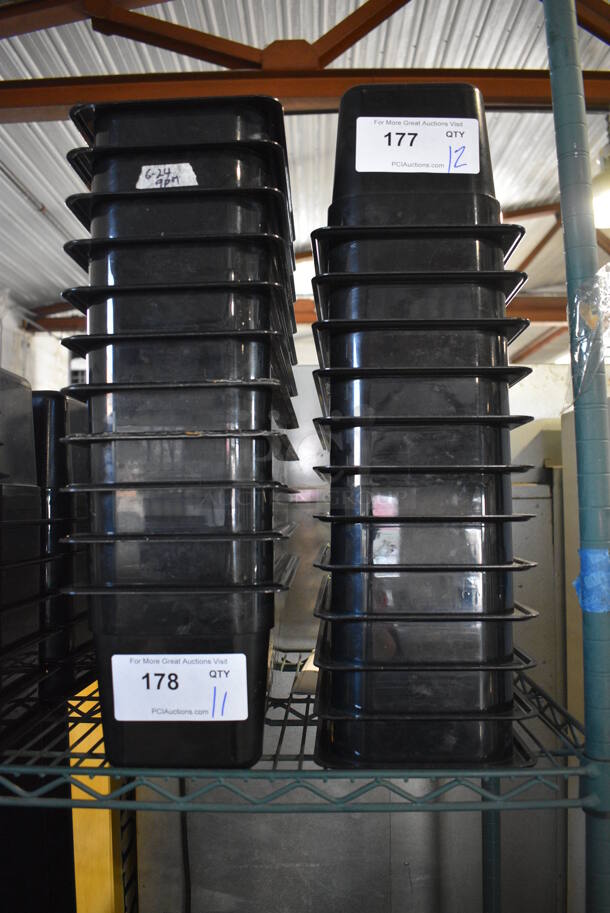 ALL ONE MONEY! Lot of 11 Cambro Black Poly 1/3 Size Drop In Bins! 1/3x6 - Image 3 of 3