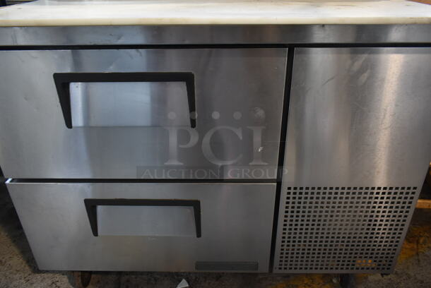 2016 True TPP-44D-2 Stainless Steel Commercial Pizza Prep Table w/ 2 Drawers on Commercial Casters. 115 Volts, 1 Phase. Tested and Powers On But Does Not Get Cold - Image 5 of 9