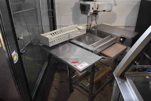 Stainless Steel Commercial Floor Style Wrapping Station w/ Hobart Scale. 53.5x28x37 - Image 3 of 3