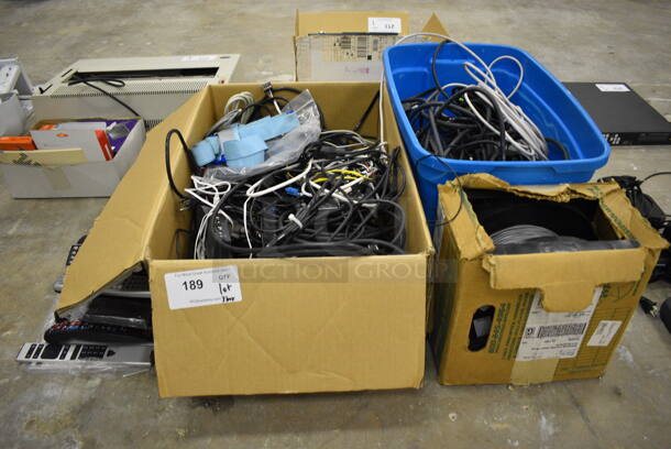 ALL ONE MONEY! Lot of Various Electrical Cords and Remotes. (Main Building)