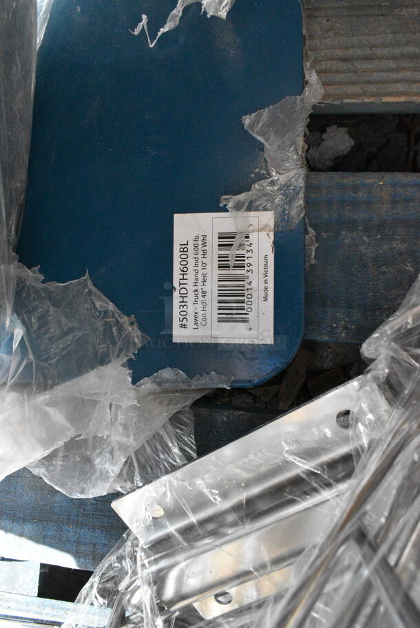 BRAND NEW SCRATCH AND DENT! 503HDTH600BL Lavex 600 lb. Blue Hand Truck With 10" Solid Rubber Wheels. May Be Missing Pieces. - Image 2 of 2