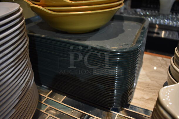 ALL ONE MONEY! Lot of 27 White Oval Poly Plates, 7 Yellow Poly Bowls and 30 Green Trays. Includes 13x9.5x1. (bar) - Image 5 of 6