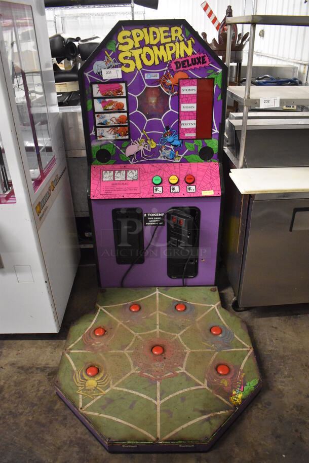 Metal Commercial Floor Style Spider Stompin Arcade Game. 41x59x68. Cannot Test - Unit Trips Breaker