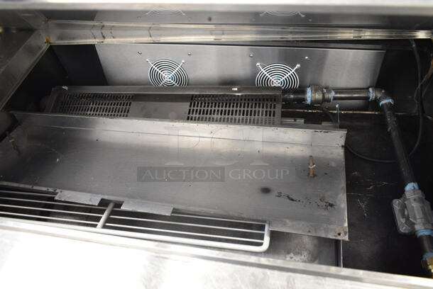Bison BST-48-18 Stainless Steel Commercial Sandwich Salad Prep Table Bain Marie Mega Top on Commercial Casters. Does Not Come w/ Contents. 115 Volts, 1 Phase. Tested and Working! - Image 2 of 5