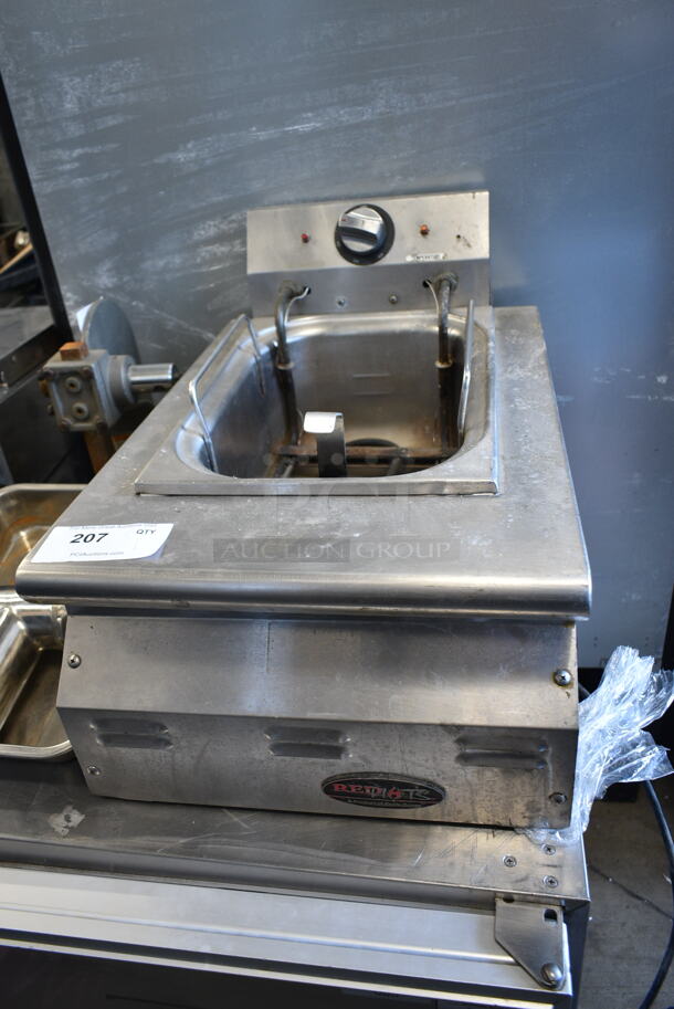 Eagle CLEF10-120 Red Hots Stainless Steel Commercial Electric Powered Countertop Single Bay Fryer. 120 Volts, 1 Phase.  - Image 1 of 6