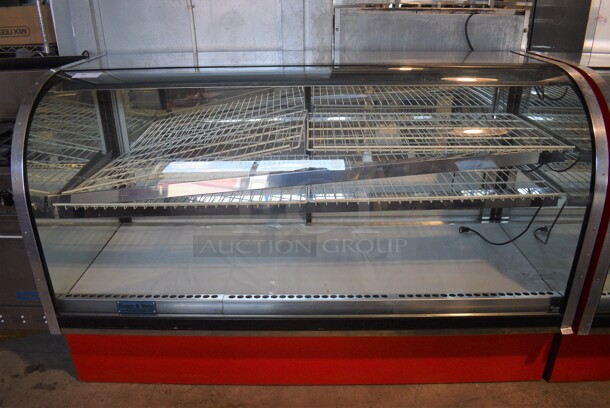 Metal Commercial Floor Style Dry Display Case Merchandiser w/ Poly Coated Shelves. 77.5x34x50