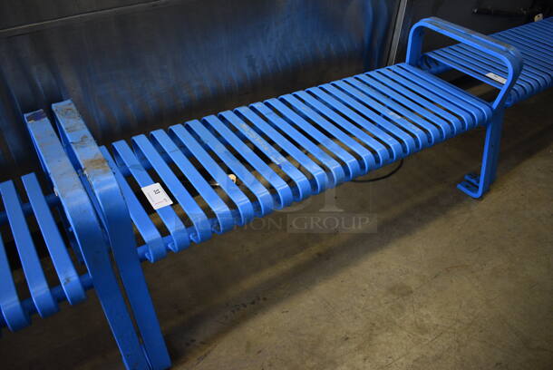 Blue Metal Bench. 60x26x24.5