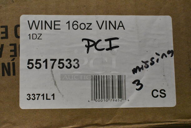 2 BRAND NEW SCRATCH AND DENT! Boxes Including Box of 22 55115141 Libbey Restaurant Basics 14 oz. Customizable Rim Tempered Mixing Glass and Box of 8 5517533 Libbey 7533 Vina 16 oz. Customizable Wine Glass. 2 Times Your Bid!  - Image 8 of 8