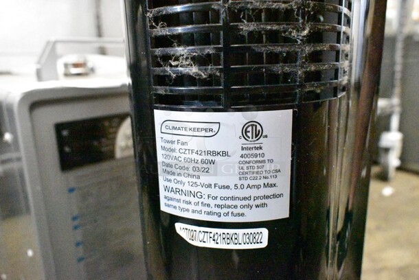 Climate Keeper CZTF421RBKBL Floor Style Tower Fan. 120 Volts, 1 Phase.  - Image 5 of 5