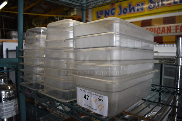 ALL ONE MONEY! Lot of 17 Clear Poly 1/3 Size Drop In Bins! 1/3x4 - Image 2 of 3