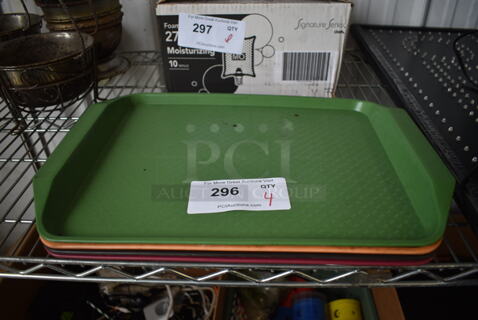 4 Poly Food Trays. 16.5x12x1. 4 Times Your Bid!