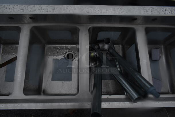 BRAND NEW SCRATCH AND DENT! Regency 600B41014213 Stainless Steel 4 Bowl Underbar Sink with Two Drainboards. Bays 10x14. Drain Boards 11x15 - Image 4 of 6